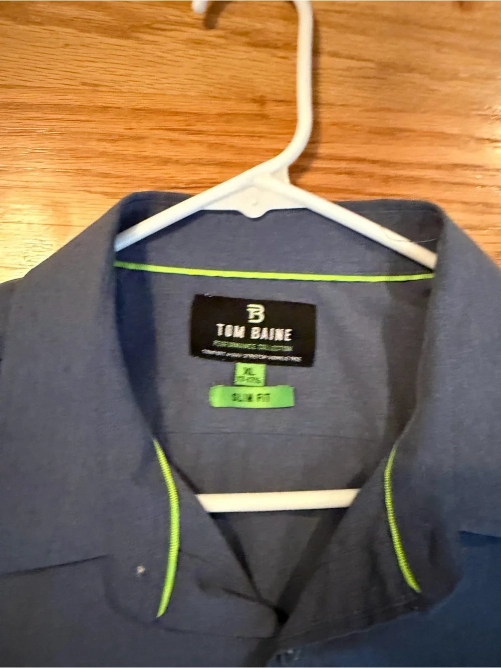 Men's Lightweight Blue performance Button down XL slim